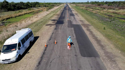 Ruta 6: destacan avance de trabajos de rehabilitación del pavimento