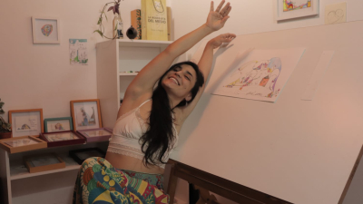 La artista Melinda Muriel expone sus dibujos en el Museo de Bellas Artes