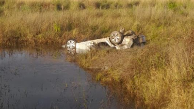 Siniestro fatal en la ruta 13: volcó con su automóvil y falleció