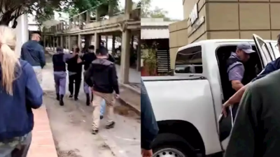 El turno de Emerenciano: efusivo repudio en su paso por el hospital Perrando