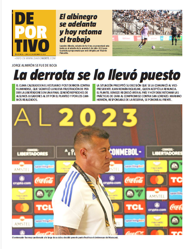 La derrota se lo llevó puesto