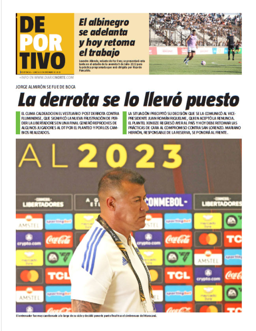 La derrota se lo llevó puesto