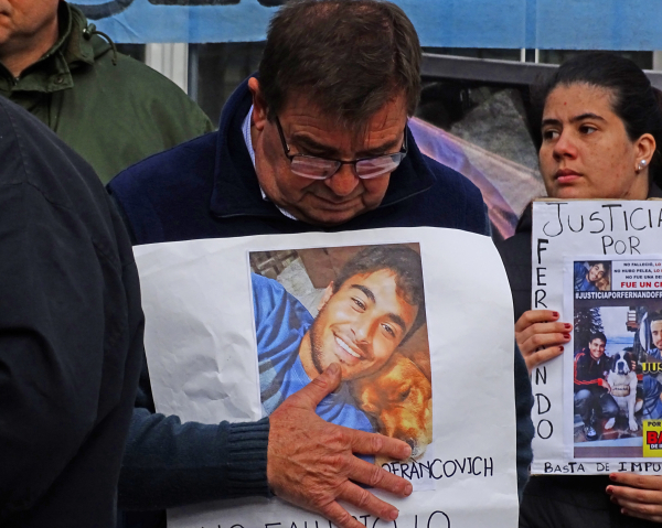 Manifestación pidiendo justicia por la muerte del camionero Fernando Francovich. 16-06-23. Fabián Maldonado/NORTE.