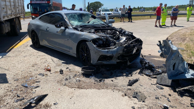 Impactante siniestro vial en la ruta 16 entre dos autos y un camión
