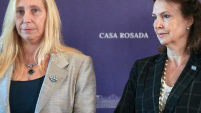 Karina Milei toma funciones de la canciller Diana Mondino