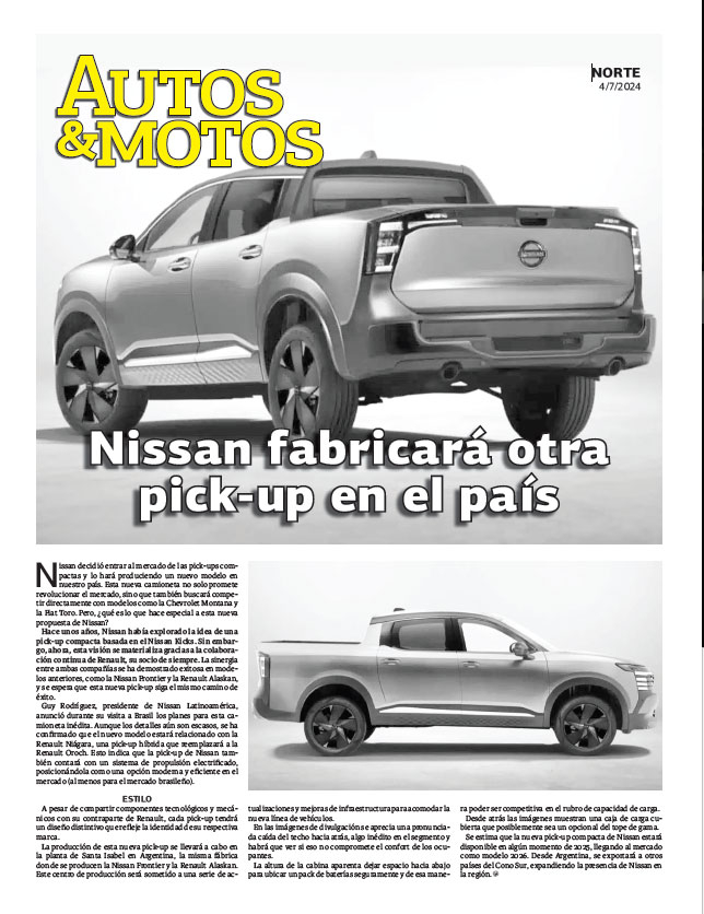 Nissan fabricará otra pick-up en el país