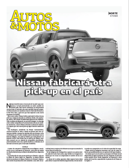 Nissan fabricará otra pick-up en el país