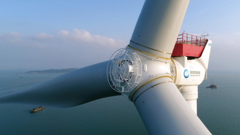 China instaló el aerogenerador flotante más potente del mundo
