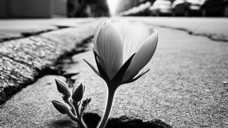 Una flor en la vereda