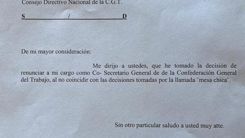 Pablo Moyano renunció como secretario general de la CGT
