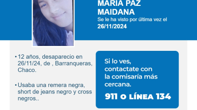 Solicitud de Paradero: buscan a niña de 12 años