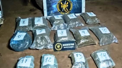 Tres hombres fueron detenidos con más de 12 kilos de marihuana en Castelli