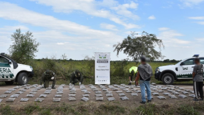 Encuentran más de 50 kilos de marihuana ocultos entre la vegetación