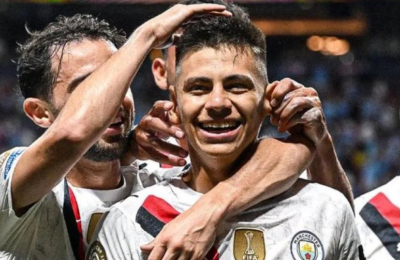 Guardiola elogió al "Diablito": "Gol fantástico, el tiro libre fue muy bueno"
