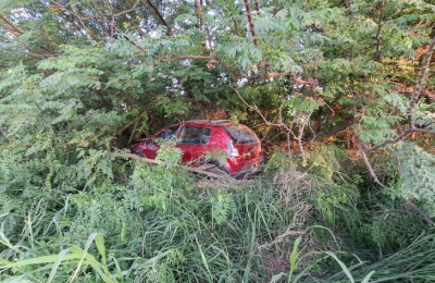 Misterio en Charata por un auto sin patente, chocado y oculto entre pastizales