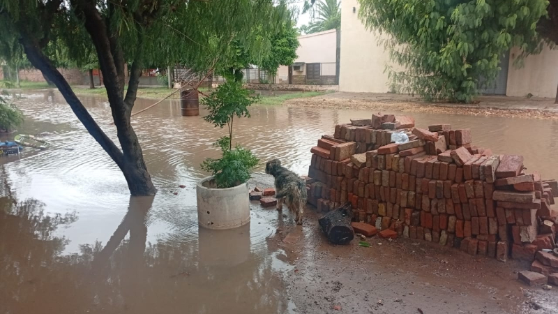 Intensa lluvia y altos milimetrajes sorprendieron a Charata inundando gran parte de la ciudad
