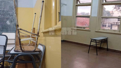 Estudiantes de un terciario deben acarrear mobiliario para poder tener clases