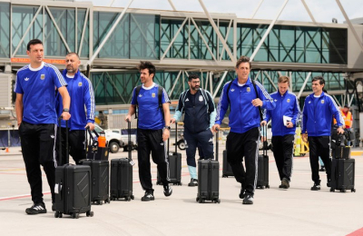La selección llegó a Estados Unidos para defender su título en el Mundial