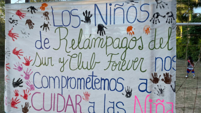 Actividad comunitaria deportiva y de concientización en La Nueva Pompeya
