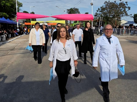 equipo directivo del Hospital de Ibarreta en acto de aniversario de la localidad