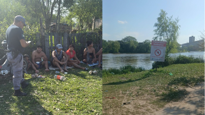 Se refrescaban en un sector peligroso y como se negaban a salir, la policía los retiró