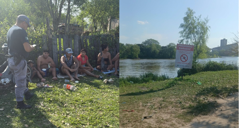 Se refrescaban en un sector peligroso y como se negaban a salir, la policía los retiró