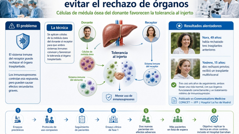 Nueva técnica de trasplante evita el rechazo de órganos