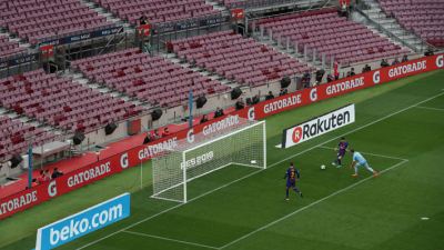 Con dos de Messi, Barcelona goleó a Las Palmas en un Camp Nou sin público
