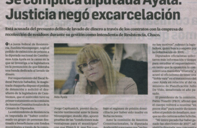 Sabadini: “Ayala debería denunciar ante la sospecha de que existe una maquinación” 