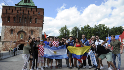 Los hinchas argentinos invadieron Nizhni Vodgorod, la ciudad del viento