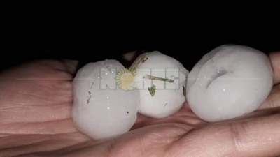 Impresionante caída de granizo sobre Margarita Belén