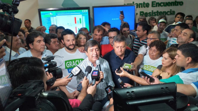 El intendente electo Gustavo Martínez celebró junto a Domingo Peppo y la militancia
