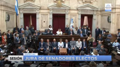 En medio de problemas con la luz, juraron los nuevos senadores nacionales