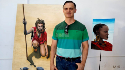 Hacedores culturales en Charata: Sergio Porporato exhibió su arte
