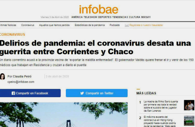 La “grieta” por la pandemia entre Chaco y Corrientes llegó a medios nacionales