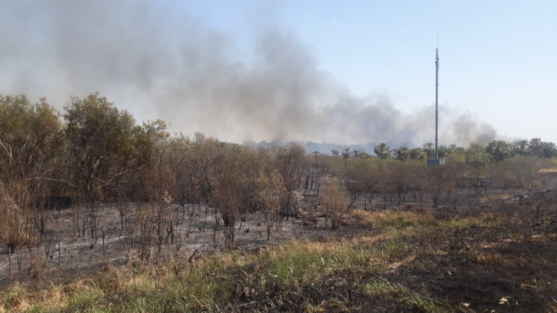 Bomberos trabajaron a contrarreloj y lograron apagar el incendio cerca de la YPF