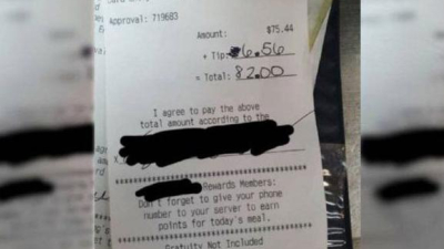 El hostil y extraño mensaje de un cliente a un mozo en el ticket