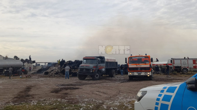Santa Sylvina: voraz incendio en una desmotadora de algodón