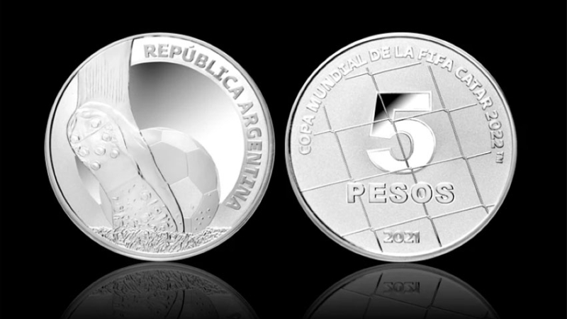El Central emitió una moneda de plata por el Mundial de Qatar 2022
