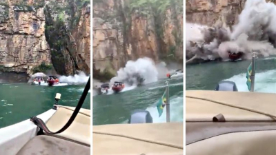 Tragedia en Brasil: siete muertos y tres desaparecidos tras el derrumbe de un acantilado que cayó sobre lanchas con turistas