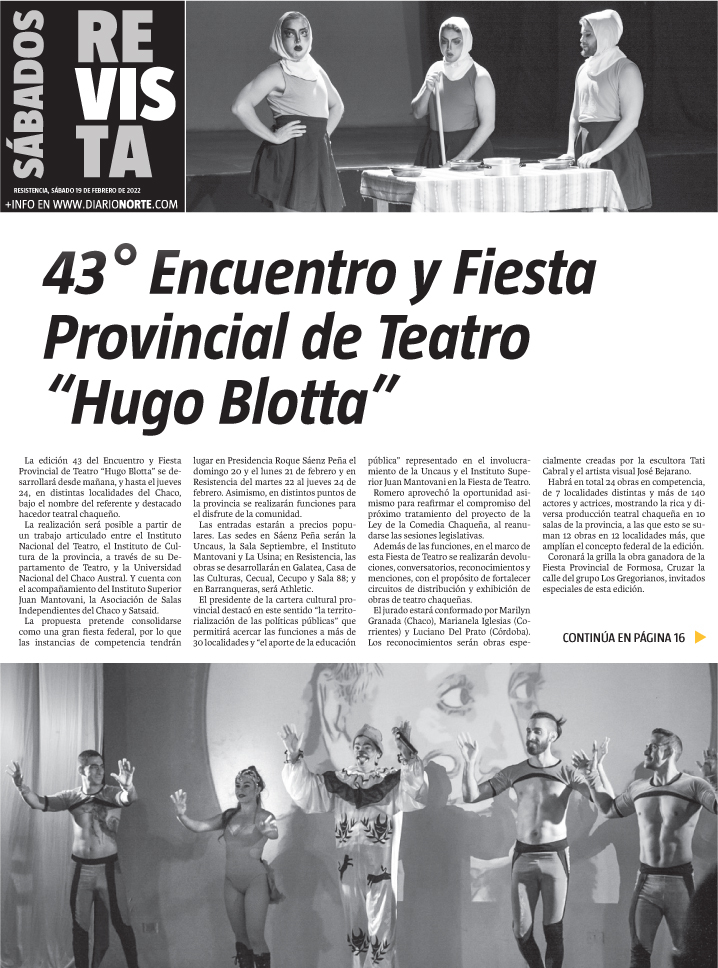 43° Encuentro y Fiesta Provincial de Teatro “Hugo Blotta”