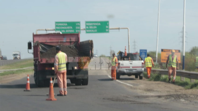 Comenzaron los trabajos de reparación en la autovía Nicolás Avellaneda