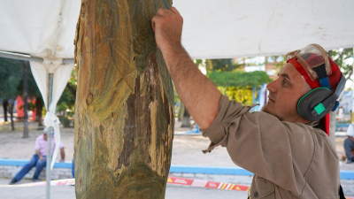 Encuentro de Escultores de El Impenetrable: los artistas locales trabajan y aprenden a la par