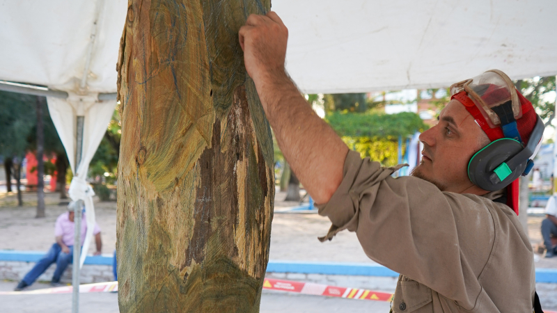 Encuentro de Escultores de El Impenetrable: los artistas locales trabajan y aprenden a la par