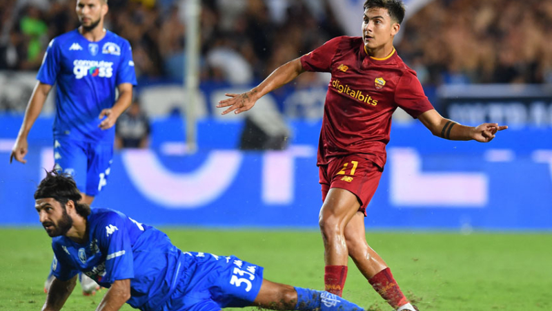 Con un golazo de Dybala, la Roma venció al Empoli