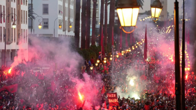 El seleccionado de Marruecos fue recibido por una multitud tras el histórico Mundial