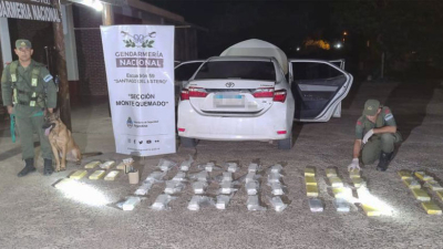 "Dilan" detectó más de 54 kilos de cocaína en un auto que venía a Resistencia