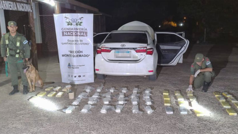 "Dilan" detectó más de 54 kilos de cocaína en un auto que venía a Resistencia