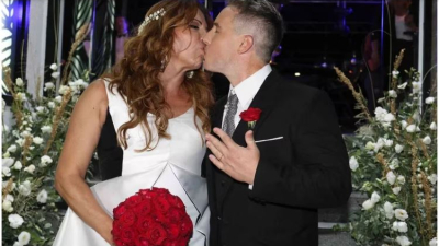 Lizy Tagliani se casó con Sebastián Nebot: su vestido blanco y negro y la emotiva ceremonia llena de famosos