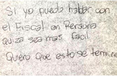La segunda carta de César Sena: "Quiero que esto se termine"